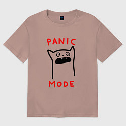 Женская футболка оверсайз Panic mode - котик
