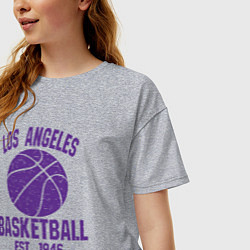 Футболка оверсайз женская Basketball Los Angeles, цвет: меланж — фото 2
