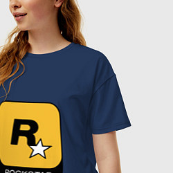Футболка оверсайз женская Rockstar, цвет: тёмно-синий — фото 2