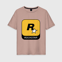 Футболка оверсайз женская Rockstar, цвет: пыльно-розовый