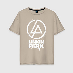 Футболка оверсайз женская Linkin Park - white, цвет: миндальный