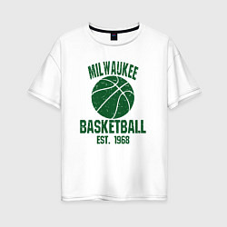 Футболка оверсайз женская Milwaukee basketball 1968, цвет: белый