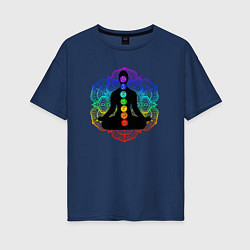 Женская футболка оверсайз Символ йоги - символы чакры