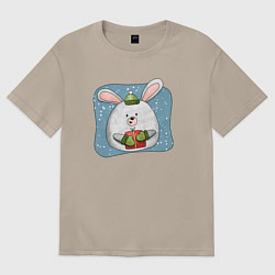 Женская футболка оверсайз Заяц с подарком