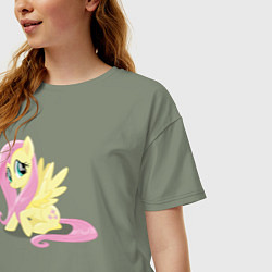 Футболка оверсайз женская Флаттершай из My Little Pony в кино, цвет: авокадо — фото 2