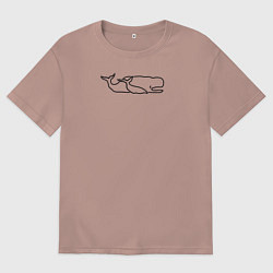 Женская футболка оверсайз Два кита