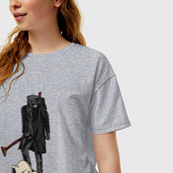 Футболка оверсайз женская Камерамен победил скибиди туалет, цвет: меланж — фото 2