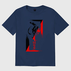 Женская футболка оверсайз Боевые искуства black and red
