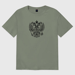 Женская футболка оверсайз Герб России двухглавый орел