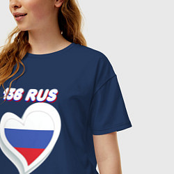 Футболка оверсайз женская 136 регион Воронежская область, цвет: тёмно-синий — фото 2