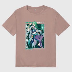 Женская футболка оверсайз Бай Чжу из геншина