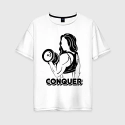 Женская футболка оверсайз Conquer