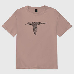 Футболка оверсайз женская Олуша летит, цвет: пыльно-розовый