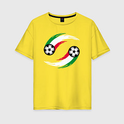Женская футболка оверсайз Итальянские мячи