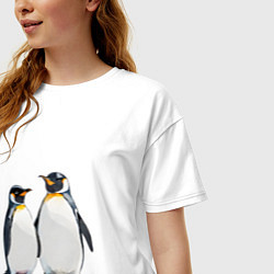 Футболка оверсайз женская Друзья-пингвины, цвет: белый — фото 2