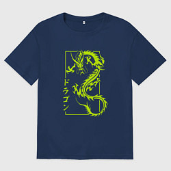 Женская футболка оверсайз Тату с драконом