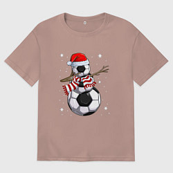 Женская футболка оверсайз Soccer snowman