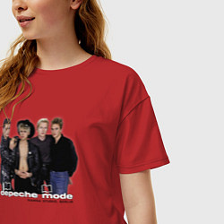 Футболка оверсайз женская Depeche Mode - Retro Band mode, цвет: красный — фото 2