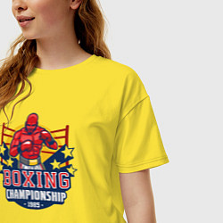 Футболка оверсайз женская Boxing championship, цвет: желтый — фото 2
