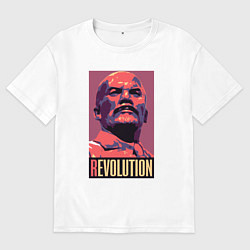 Женская футболка оверсайз Lenin revolution