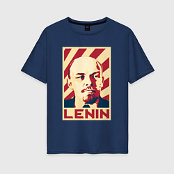 Футболка оверсайз женская Vladimir Lenin, цвет: тёмно-синий