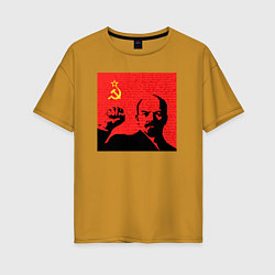 Женская футболка оверсайз Lenin in red