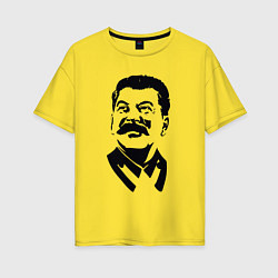 Футболка оверсайз женская Образ Сталина, цвет: желтый