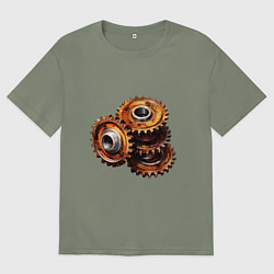 Женская футболка оверсайз Ржавые шестеренки