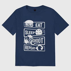 Женская футболка оверсайз Еда сон фото