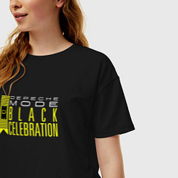 Футболка оверсайз женская Depeche Mode - Black Celebration tour logo, цвет: черный — фото 2