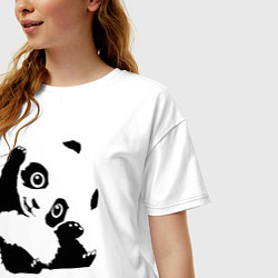 Футболка оверсайз женская I love panda, цвет: белый — фото 2