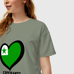 Футболка оверсайз женская Люблю эсперанто, цвет: авокадо — фото 2