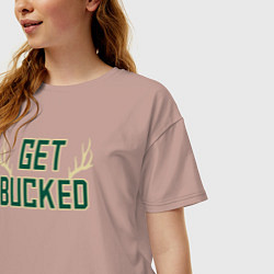 Футболка оверсайз женская Get bucked, цвет: пыльно-розовый — фото 2