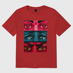 Женская футболка оверсайз Странный вгляд