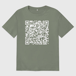 Футболка оверсайз женская Qr код на песню Never Gonna Give You Up, цвет: авокадо
