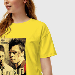 Футболка оверсайз женская Fight club - actors, цвет: желтый — фото 2