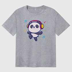 Женская футболка оверсайз Music panda