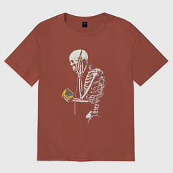 Футболка оверсайз женская Skeletor music, цвет: кирпичный