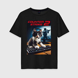 Женская футболка оверсайз Counter strike 2 - kitten