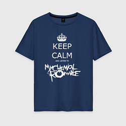 Футболка оверсайз женская My Chemical Romance keep calm, цвет: тёмно-синий