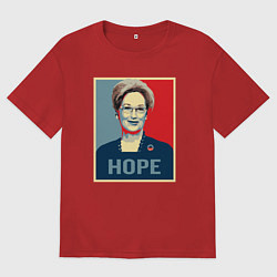 Женская футболка оверсайз Мерил Стрип надежда