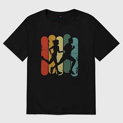 Женская футболка оверсайз Бегуны