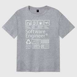 Футболка оверсайз женская Программный инженер, цвет: меланж
