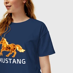 Футболка оверсайз женская Mustang firely art, цвет: тёмно-синий — фото 2