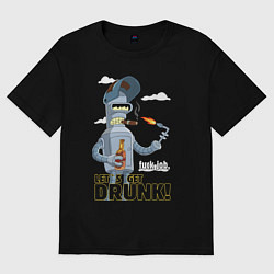 Женская футболка оверсайз К черту работу - давайте выпьем