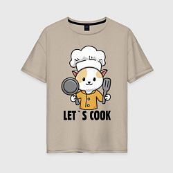 Женская футболка оверсайз Давайте готовить