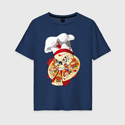 Женская футболка оверсайз Bloody pizza