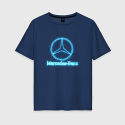 Женская футболка оверсайз Mercedes-benz blue