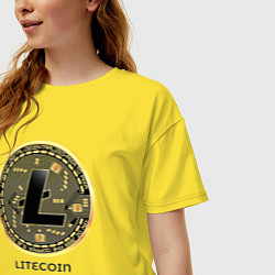 Футболка оверсайз женская Litecoin крипта, цвет: желтый — фото 2