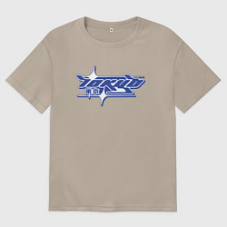 Футболка оверсайз женская Токио y2k, цвет: миндальный